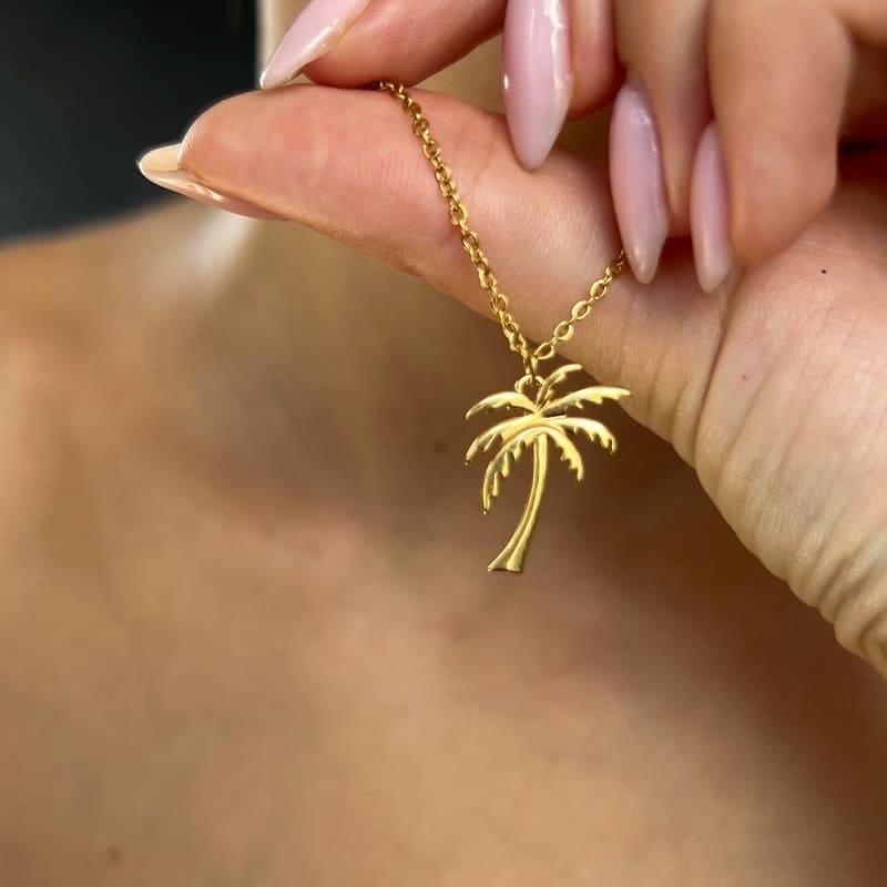 Palm: naszyjnik ze złotą palmą - Pearlippines Biżuteria