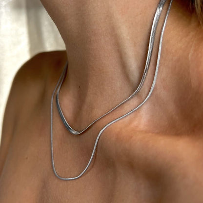 Silver Duo: podwójny srebrny naszyjnik - Pearlippines Biżuteria