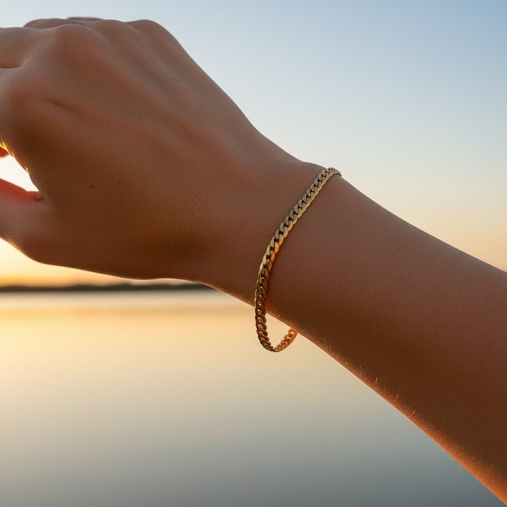 Sleek Braid: Bransoletka o splocie płaskiego warkocza - Pearlippines Biżuteria