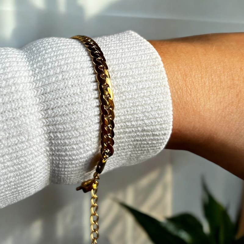 Sleek Braid: Bransoletka o splocie płaskiego warkocza - Pearlippines Biżuteria