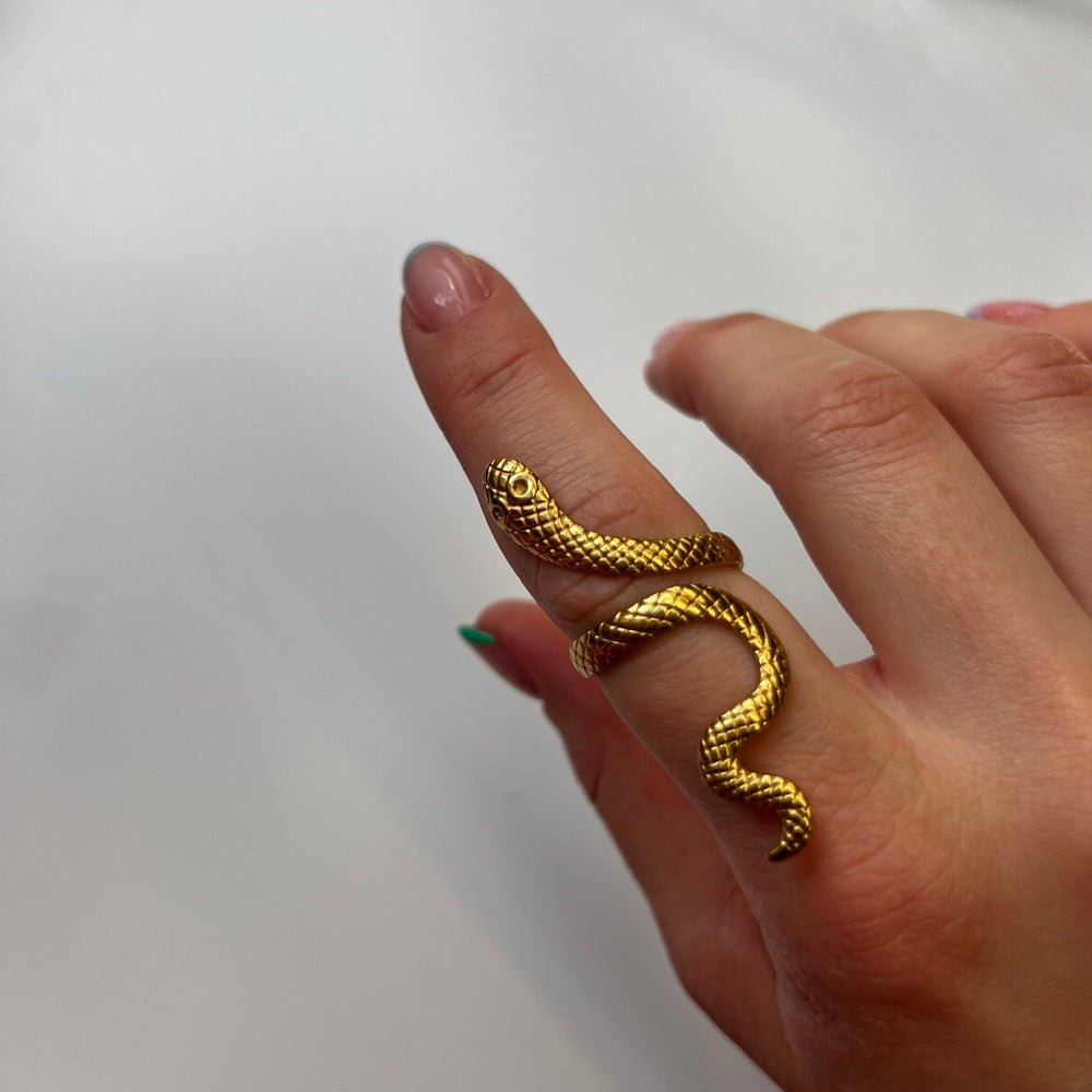 Snake Arc: regulowany pierścionek w kształcie węża - Pearlippines Biżuteria