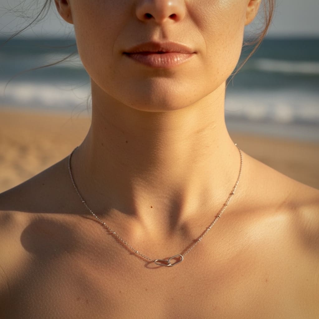 Ticao Link: minimalistyczny naszyjnik z podwójnym ogniwem - Pearlippines Biżuteria