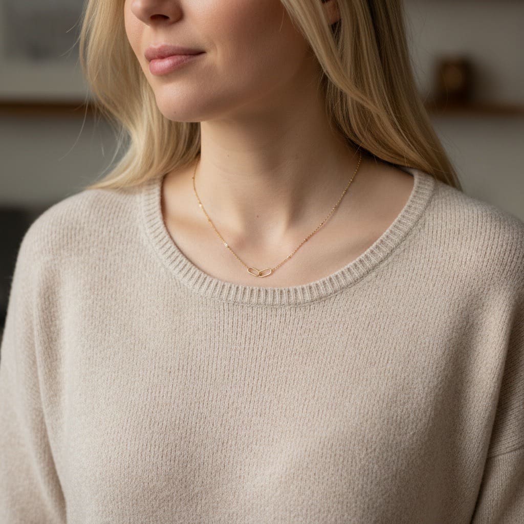 Ticao Link: minimalistyczny naszyjnik z podwójnym ogniwem - Pearlippines Biżuteria