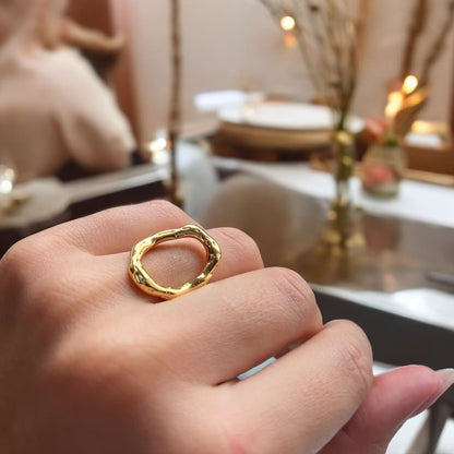 Vintage Circle: pierścionek z nieregularnym otworem - Pearlippines Biżuteria