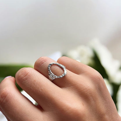 Vintage Silver: pierścionek z nieregularnym otworem - Pearlippines Biżuteria