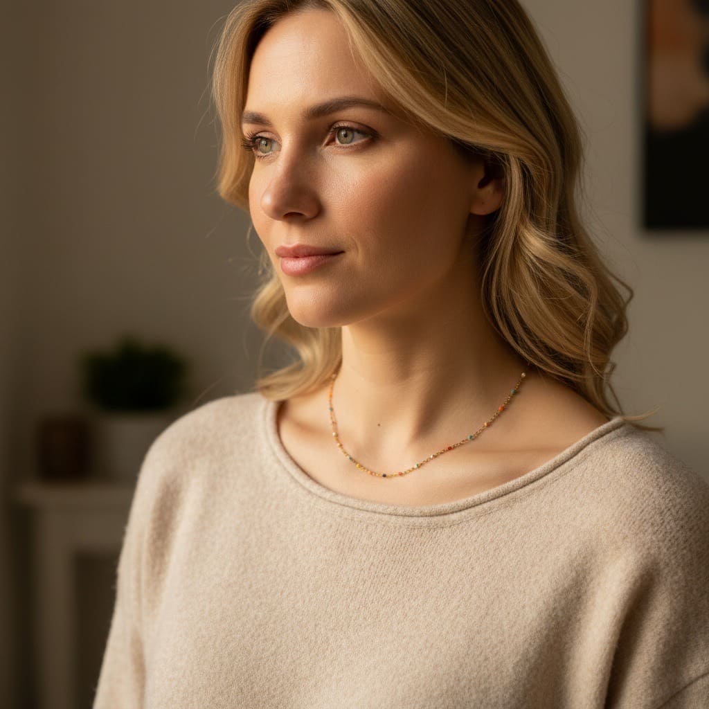 Zamboa Colors: delikatny naszyjnik z kolorowymi koralikami - Pearlippines Biżuteria