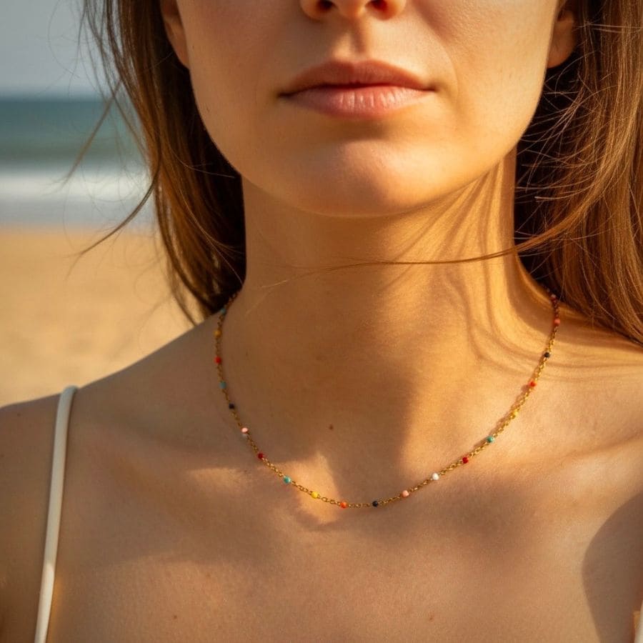 Zamboa Colors: delikatny naszyjnik z kolorowymi koralikami - Pearlippines Biżuteria