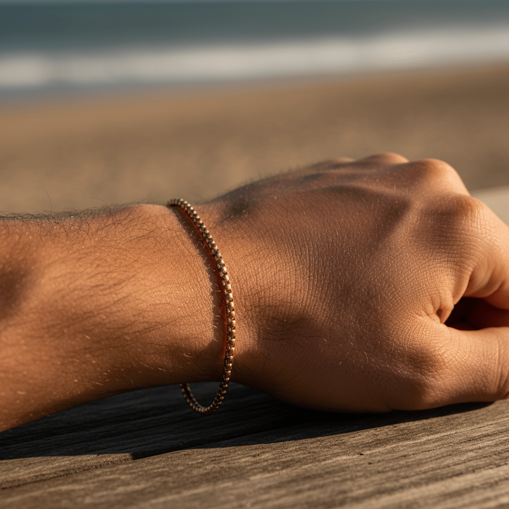 Złota męska bransoletka - Pearlippines Biżuteria